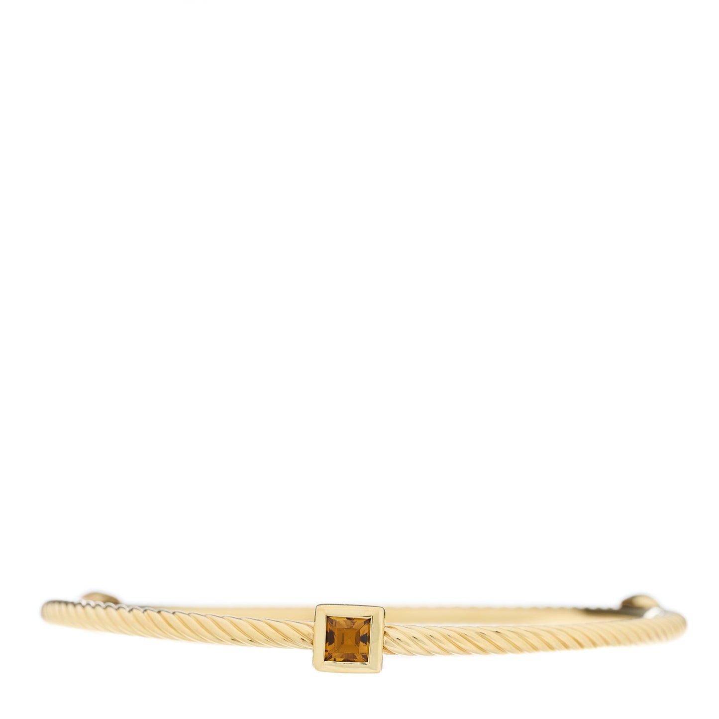 18K Yellow Gold Citrine Cable Classics Bangle Bracelet