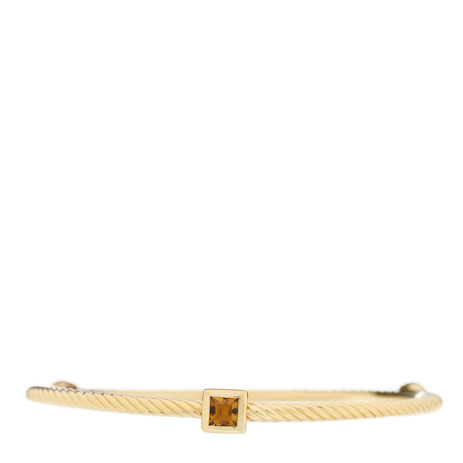 David Yurman 18K Yellow Gold Citrine Cable Classics Bangle Bracelet 3 of 4