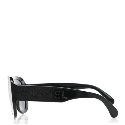 Chanel Resin Polarized Sunglasses 5423-B Black 3 of 8