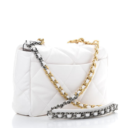 Chanel Lambskin Quilted Large 19 Flap White 3 of 10
