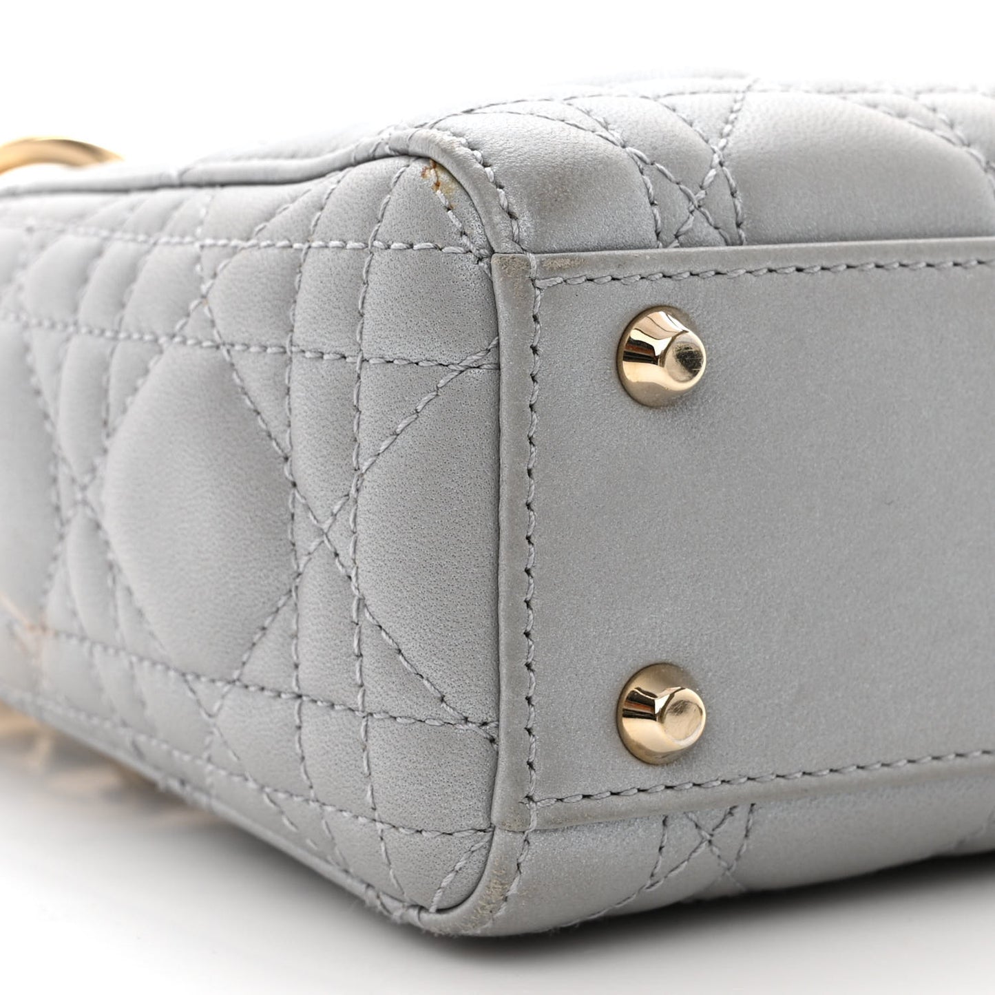 Lambskin Cannage Mini Lady Dior Grey