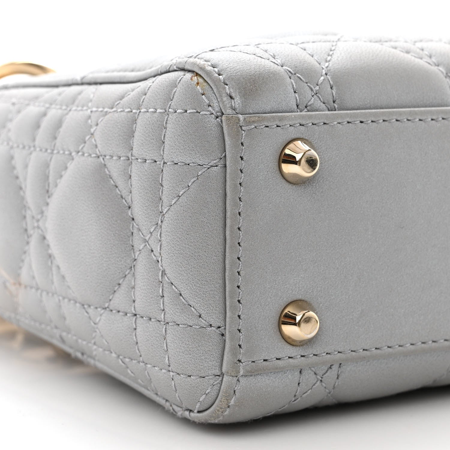 Christian Dior Lambskin Cannage Mini Lady Dior Grey 8 of 17