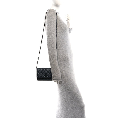 Chanel Lambskin Quilted Wallet On Chain WOC So Black 2 of 12