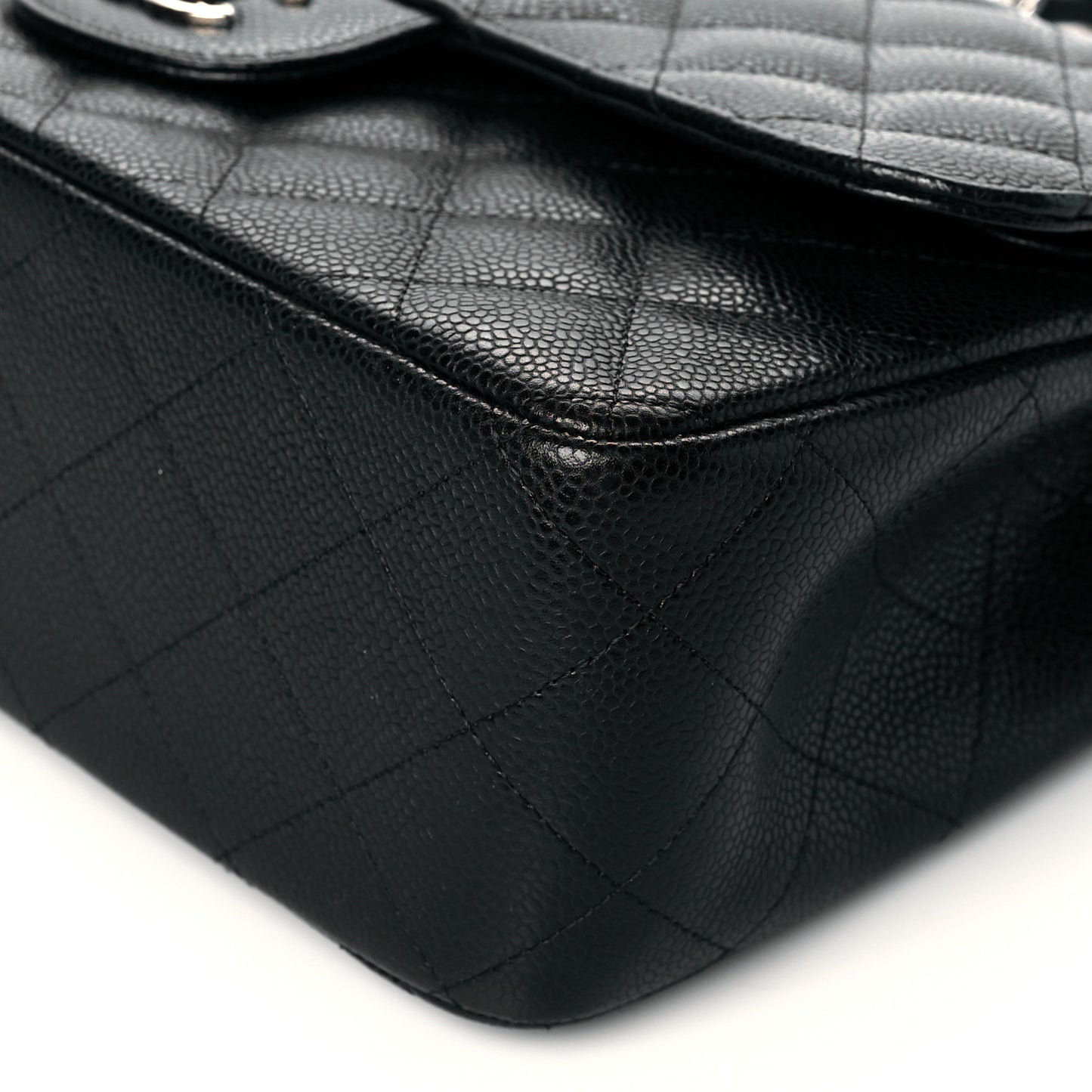 Caviar Quilted Jumbo Double Flap Black