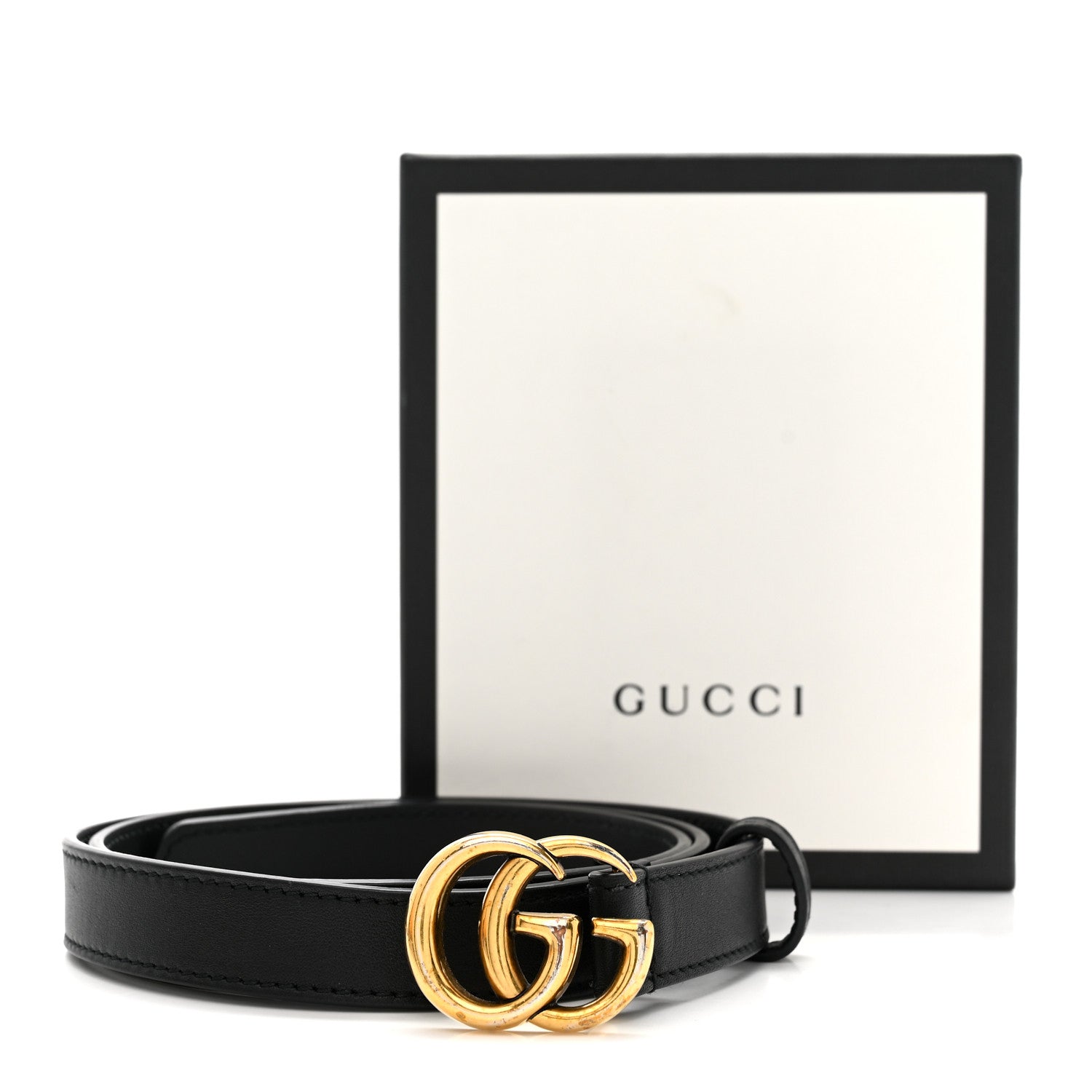 Gucci Calfskin Double G 20mm Belt 80 32 Black 1879932 – FASHIONPHILE