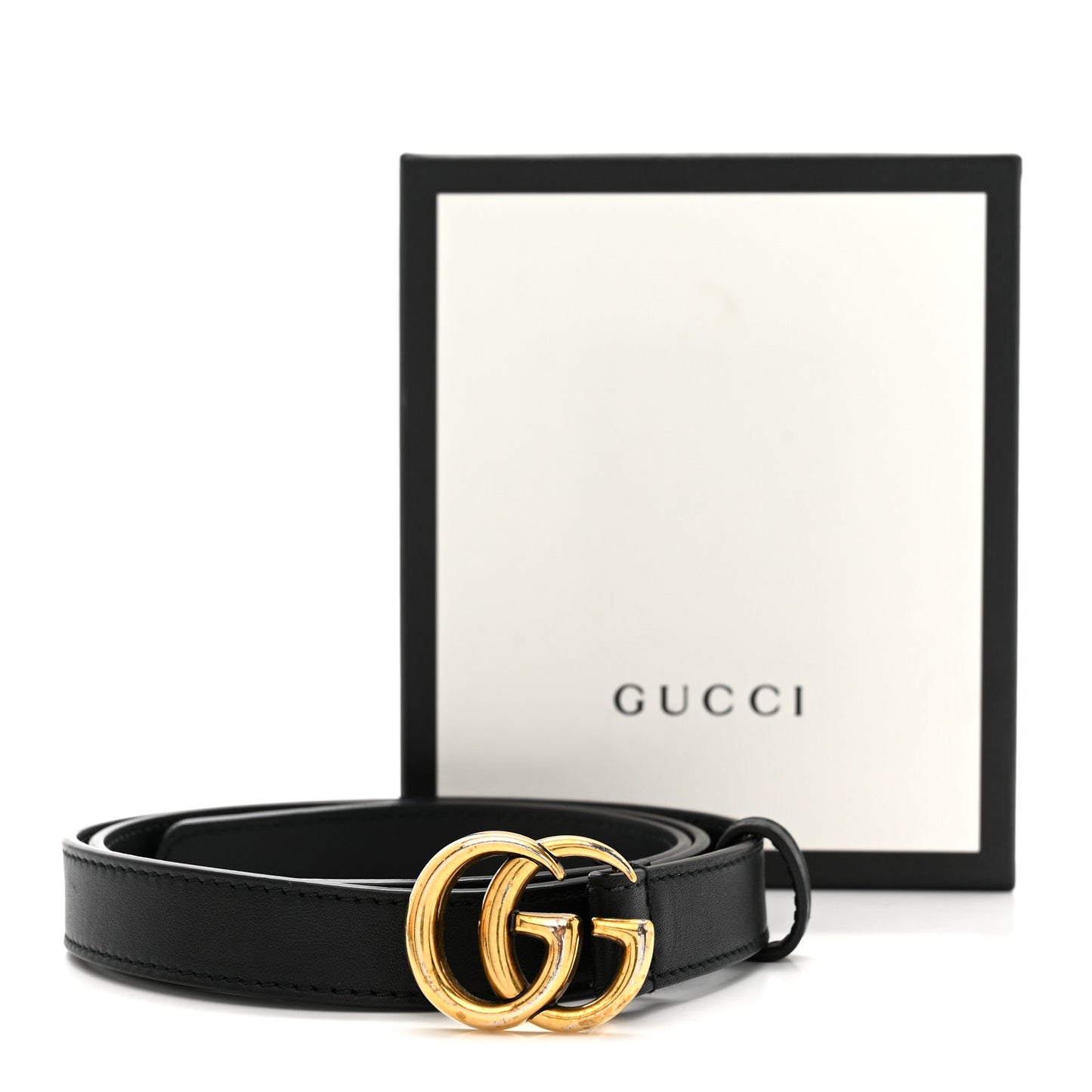 Calfskin Double G 20mm Belt 80 32 Black