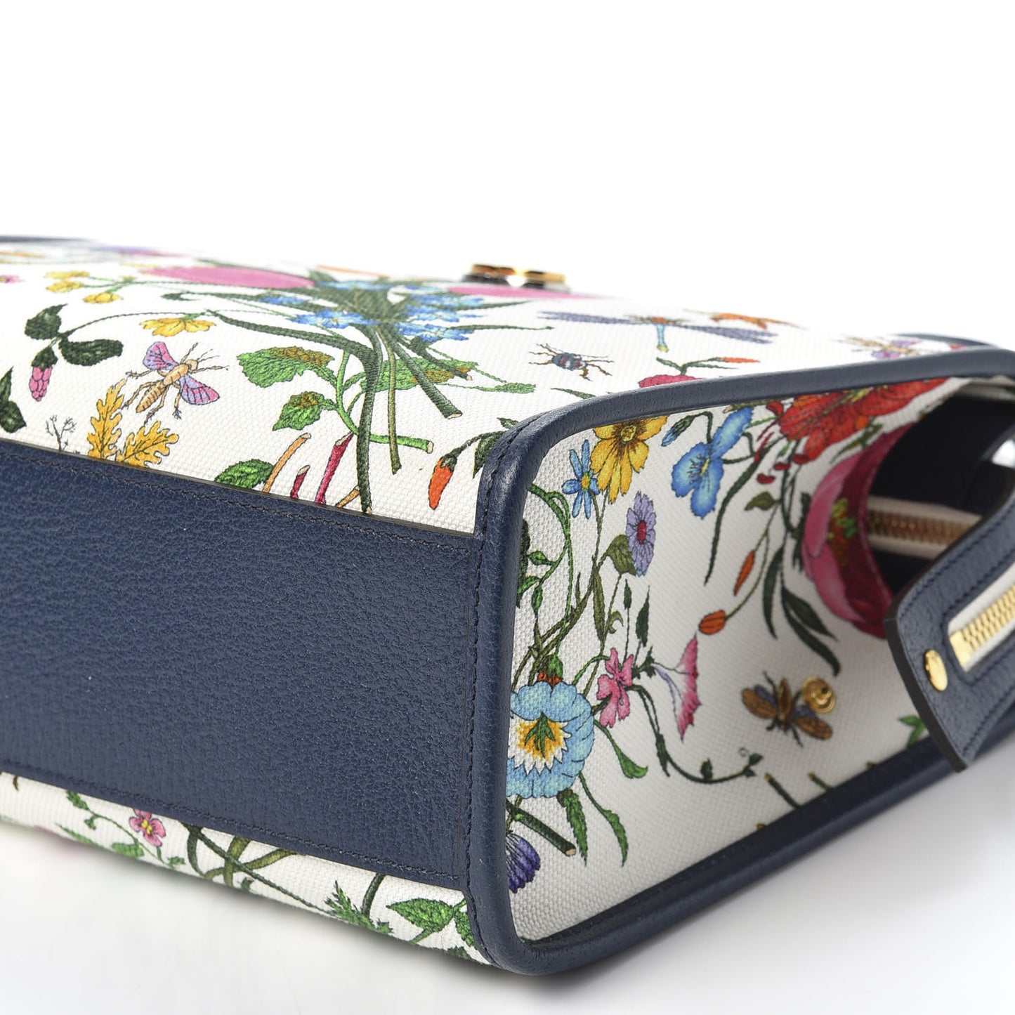 Canvas Medium Flora Tote White Multicolor Blue Agata