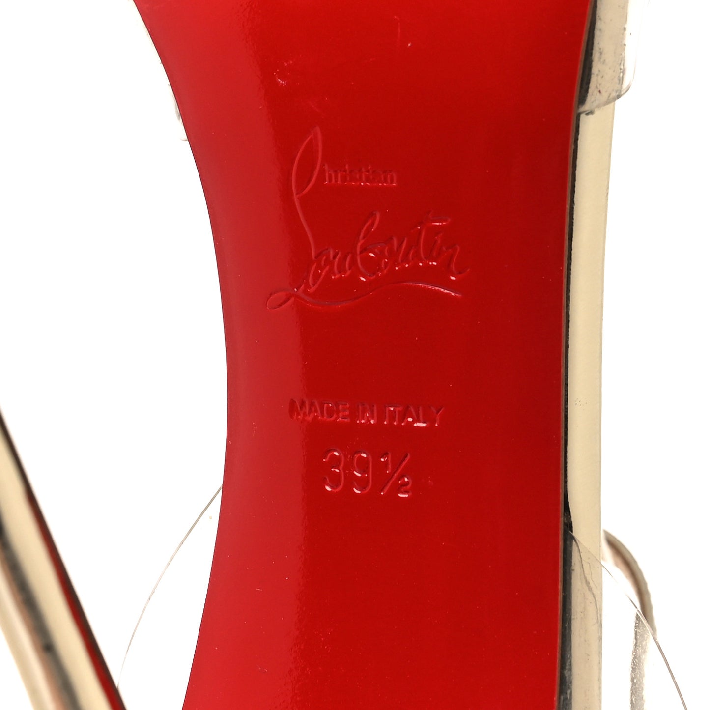 CHRISTIAN LOUBOUTIN PVC Specchio Spikoo 100 Pumps 39.5 Light Gold