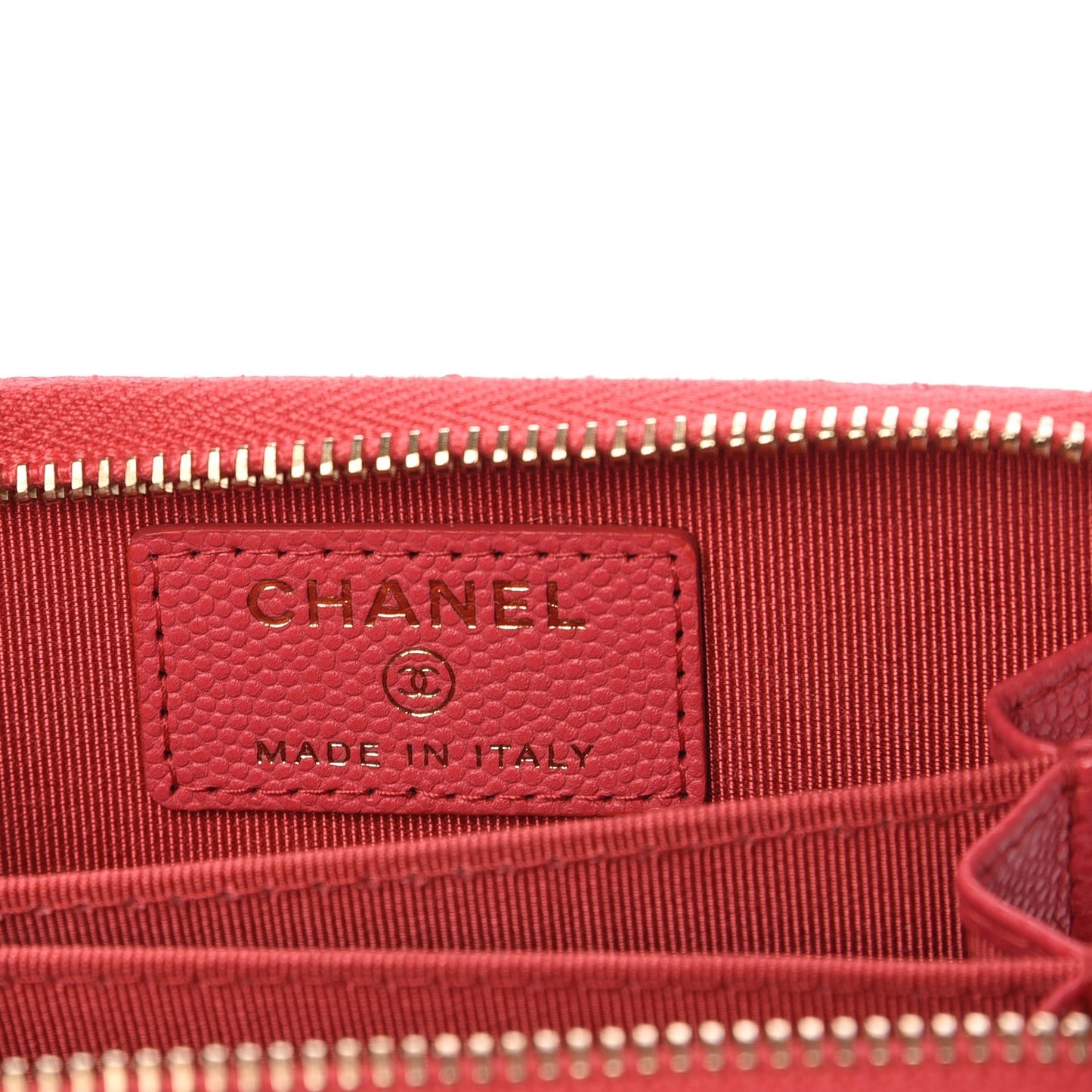 Caviar Quilted Zip Coin Purse Dark Pink