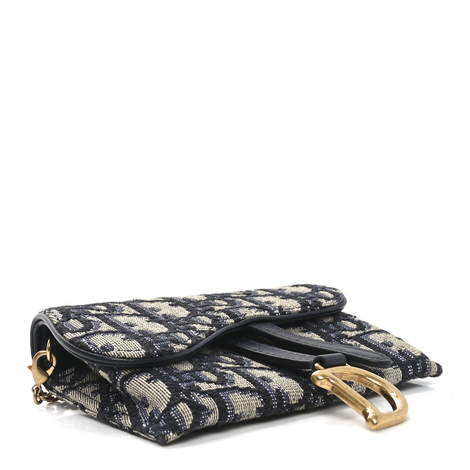 Christian Dior Oblique Nano Saddle Chain Pouch Blue 4 of 8