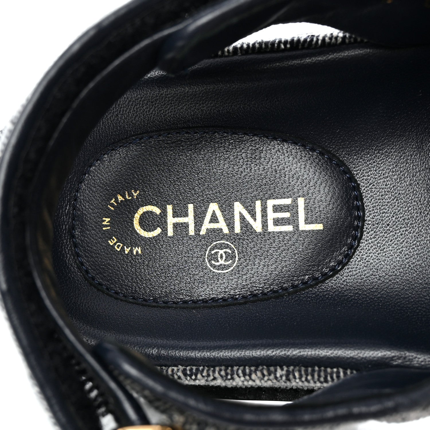 Chanel Velvet Velcro Dad Sandals 36.5 Grey 7 of 9
