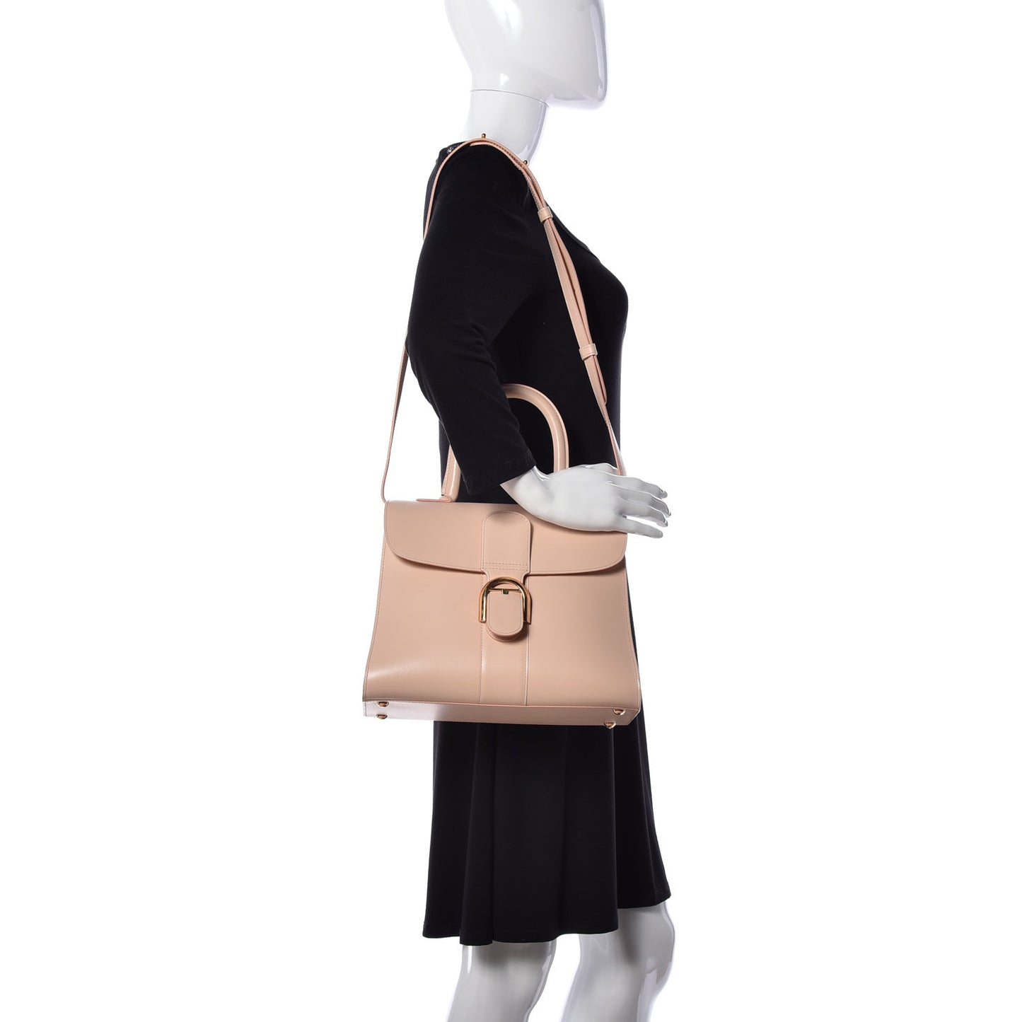 Calfskin MM Brillant Satchel Nude