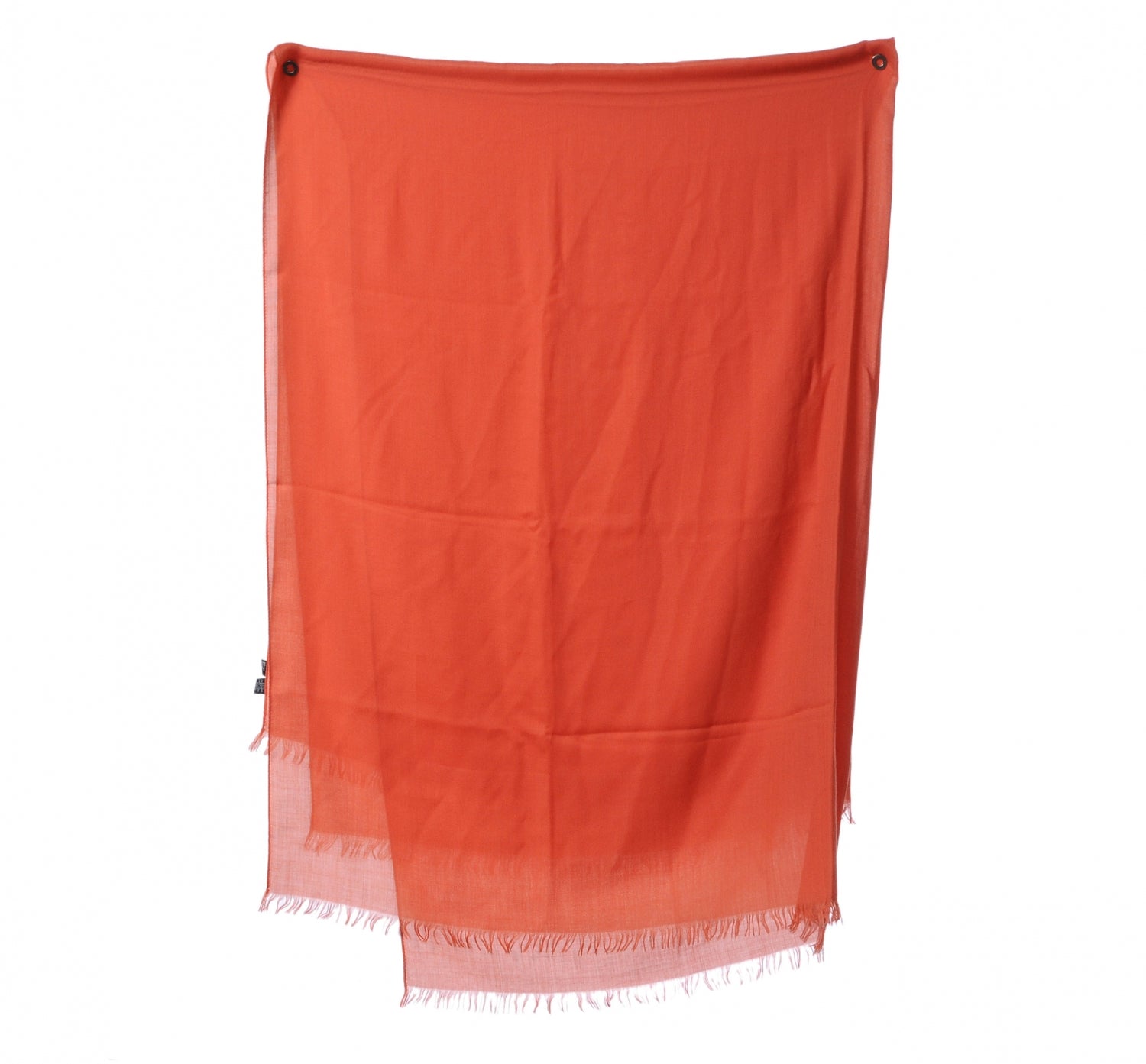Hermes Cashmere Wool Fringe Scarf Coral 2 of 6