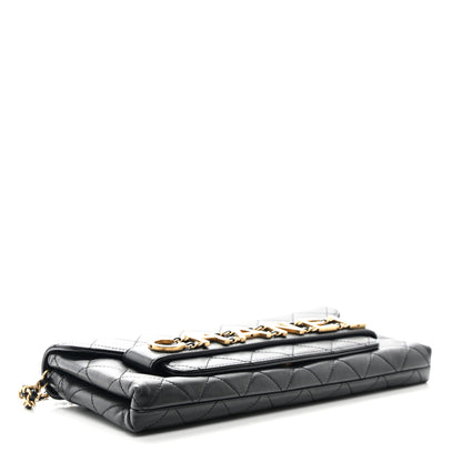 Chanel Calfskin Quilted Enchained Clutch Black 4 of 10