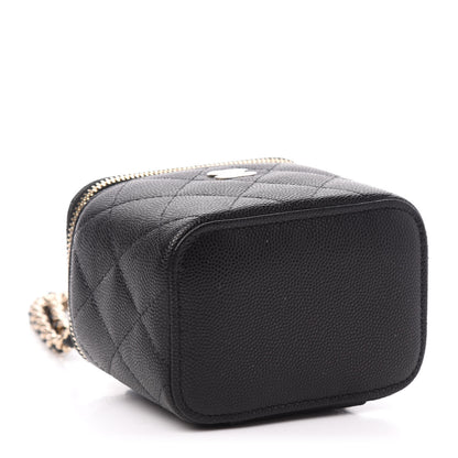 Chanel Caviar Quilted Mini Vanity Case With Chain Black 4 of 11