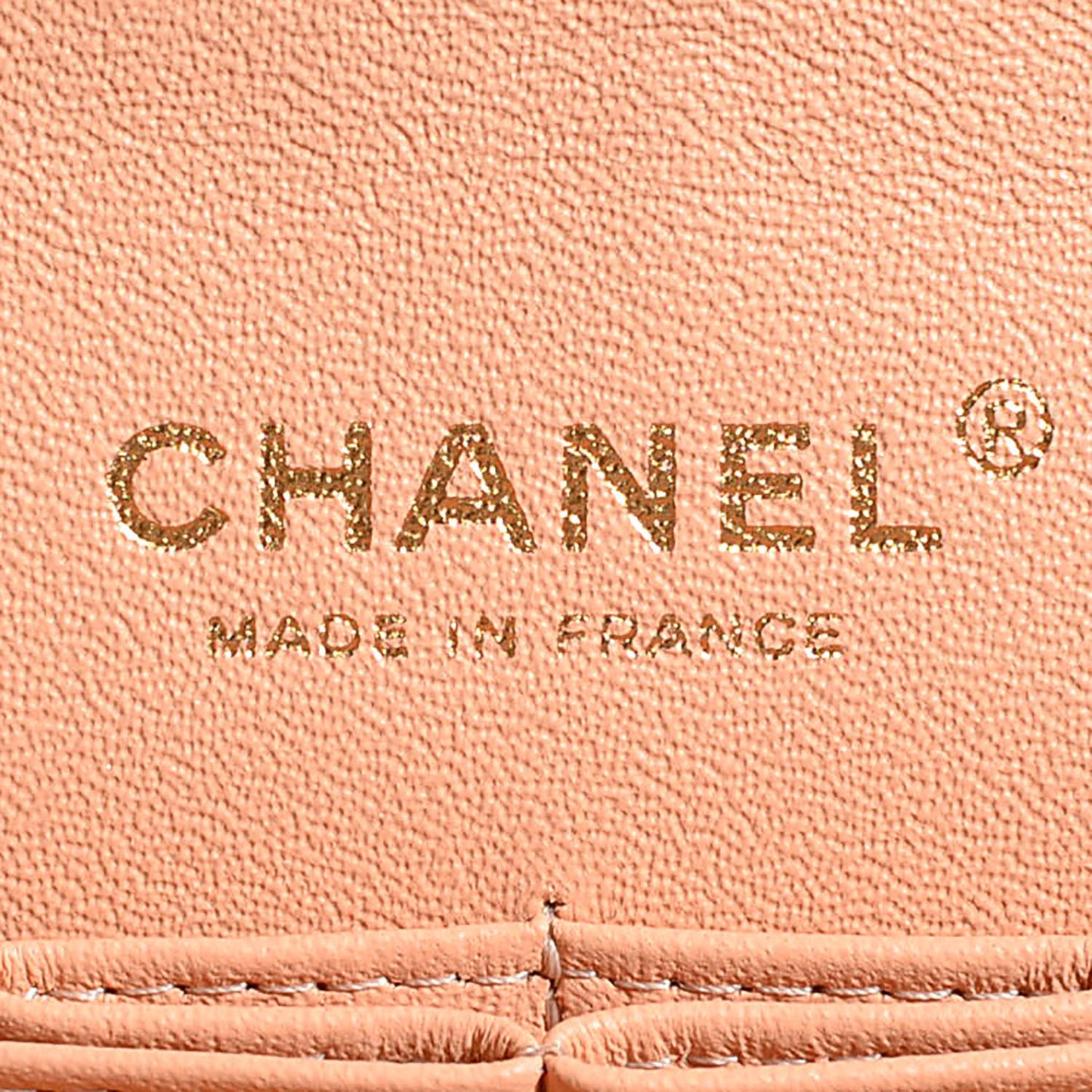 Lambskin Quilted Medium Double Flap Beige