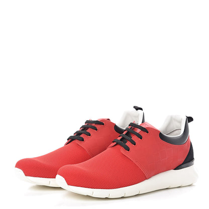 Louis Vuitton Rubber Mesh Suede Damier Fastlane Low Sneakers 8 Rouge 3 of 7