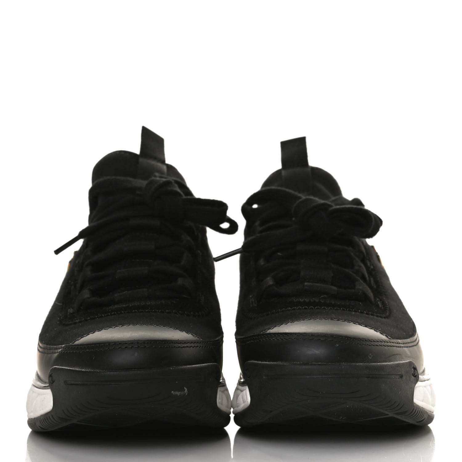 Chanel Velvet Calfskin Mixed Fibers CC Sneakers 37 Black 2 of 13