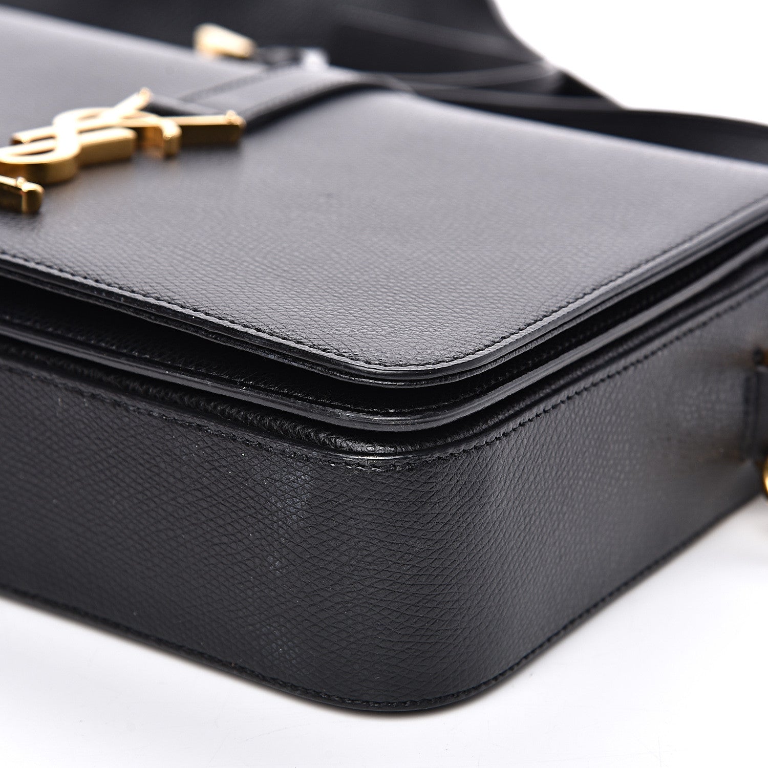 Saint Laurent Textured Calfskin Medium Classic Monogram Universite Bag Black 8 of 14