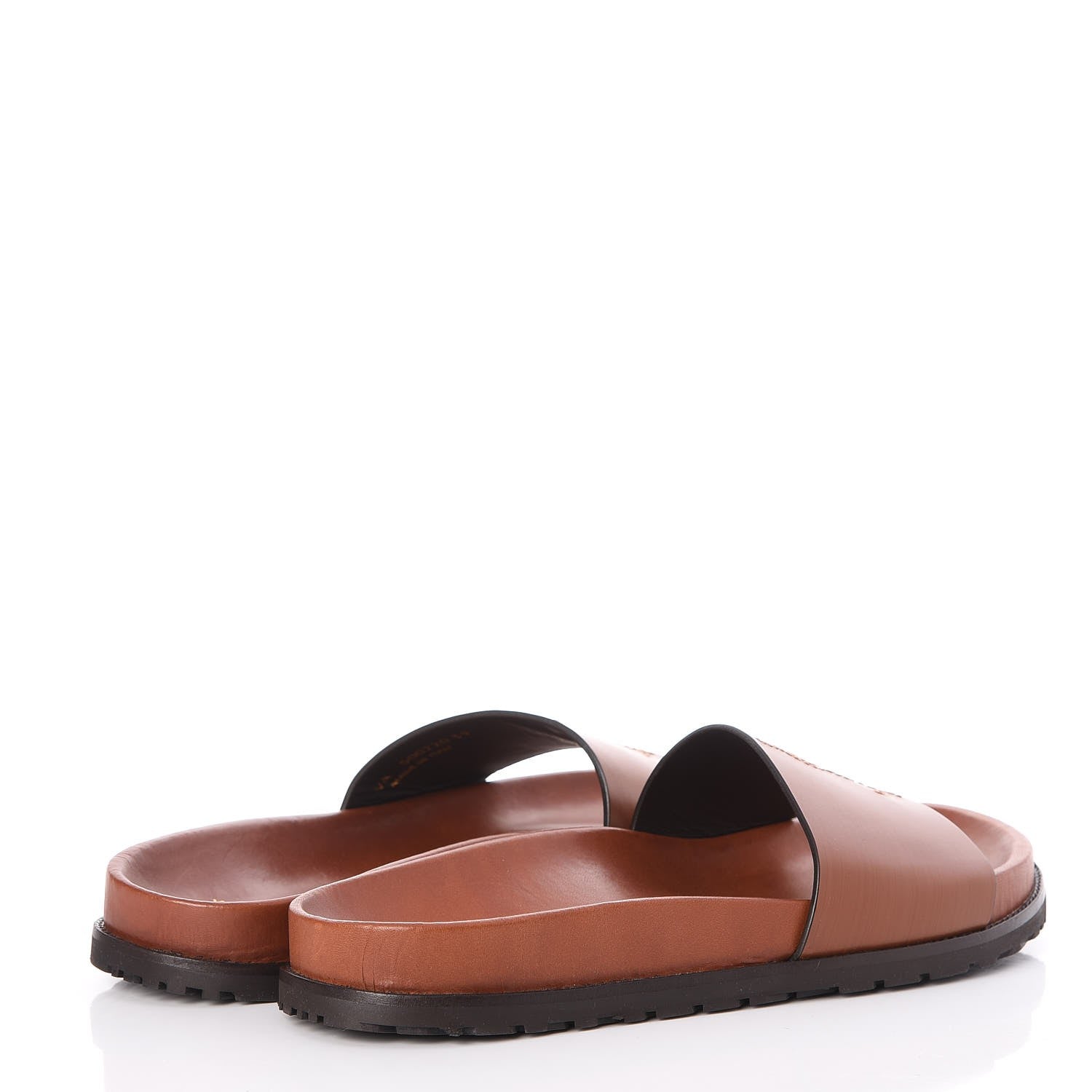 Saint Laurent Calfskin Monogram Jimmy Joan Slide Sandals 39 Whiskey 4 of 9