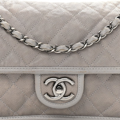 Chanel Caviar Quilted Medium French Riviera Flap Light Grey 9 of 19
