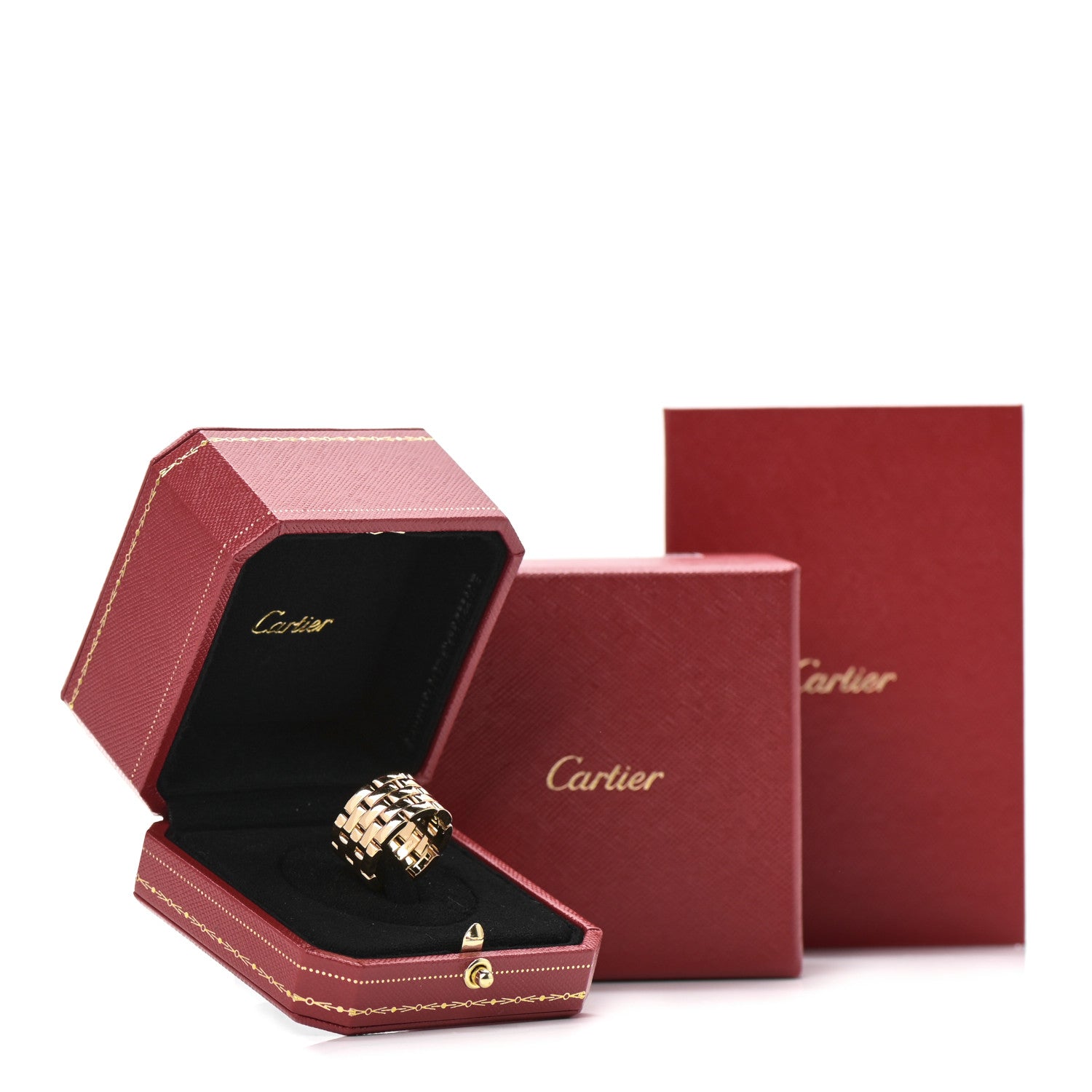 Cartier 18K Yellow Gold Maillon Panthere 5 Rows Ring 54 6.75 6 of 6