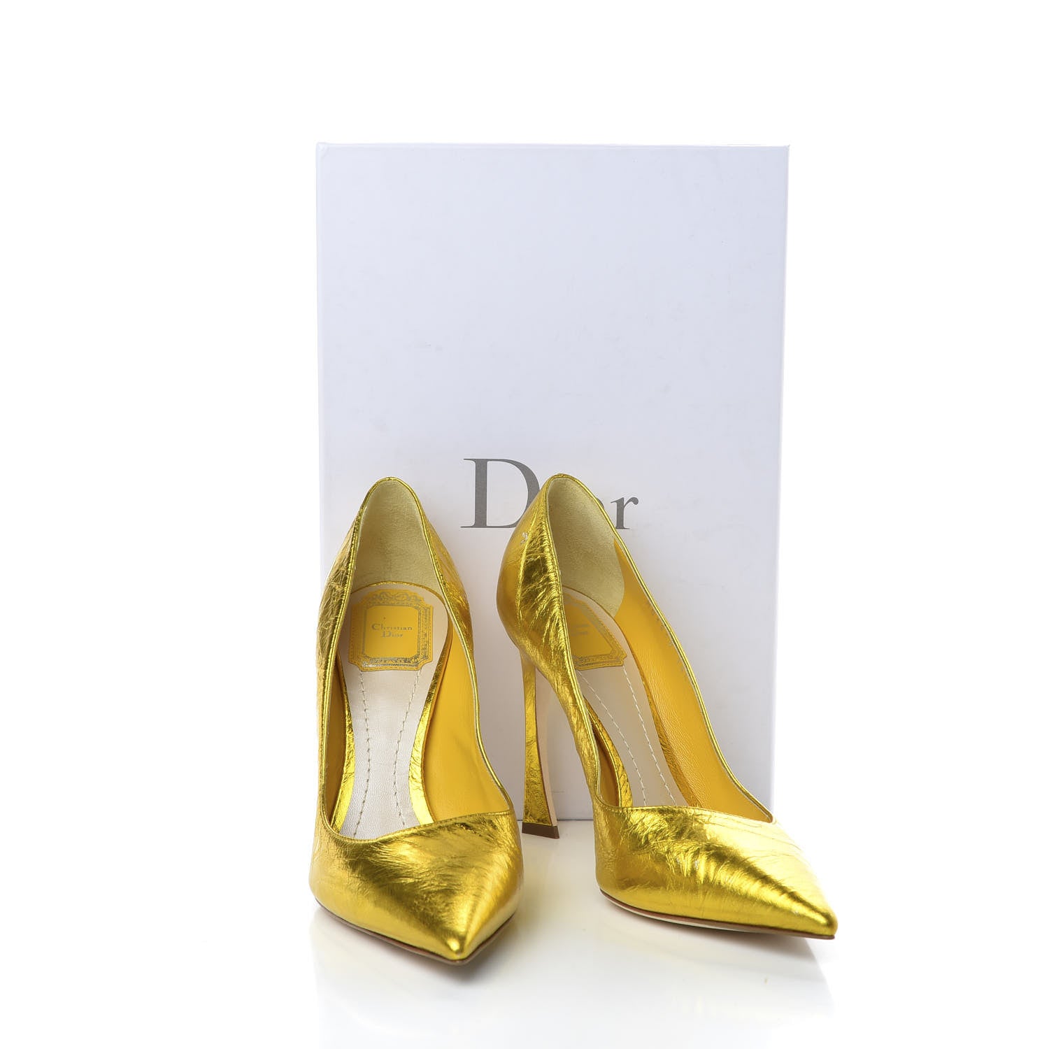 Christian Dior Shiny Crinkled Lambskin Songe Pumps 38.5 Juane 10 of 10