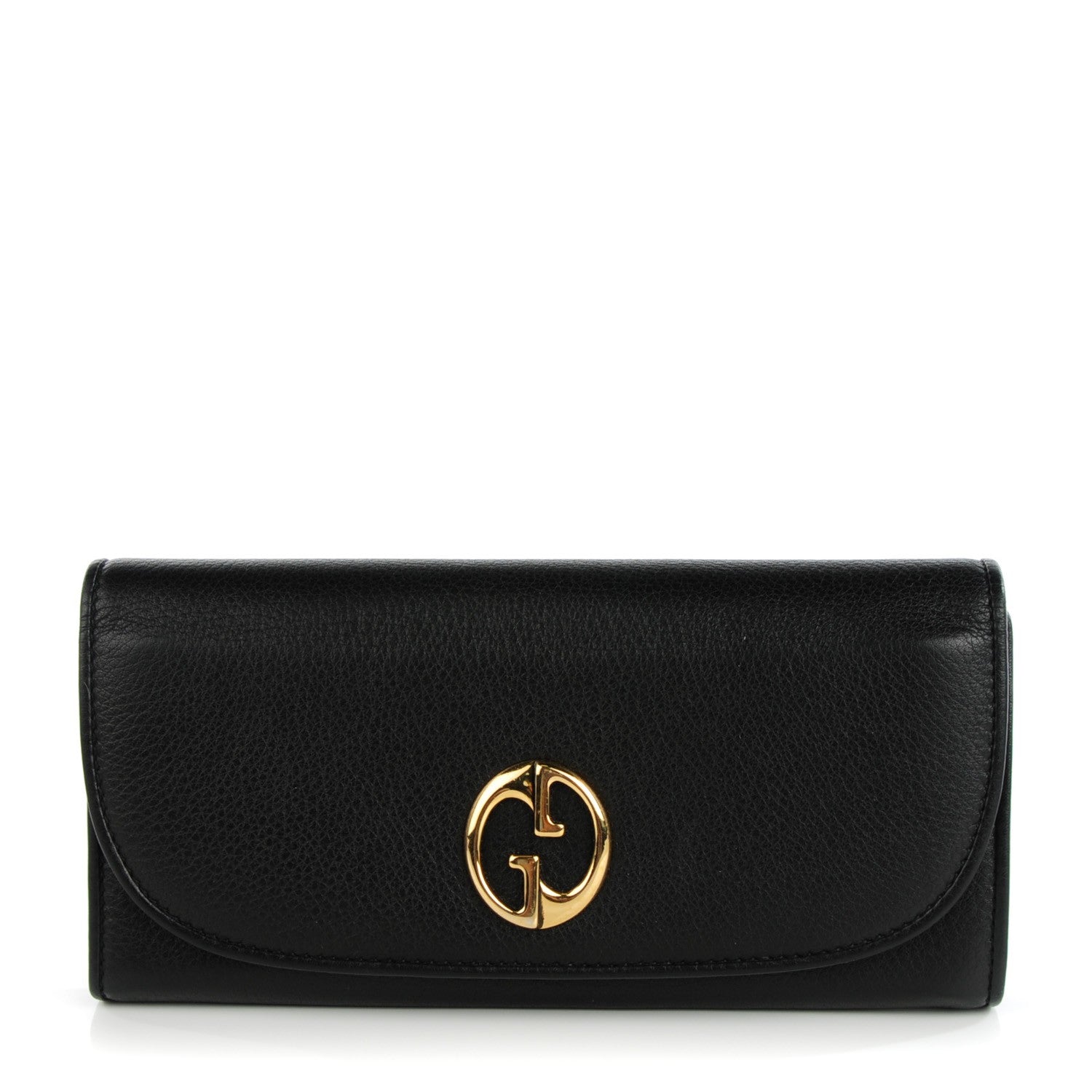 Gucci Calfskin 1973 Continental Clutch Wallet Black 1 of 6