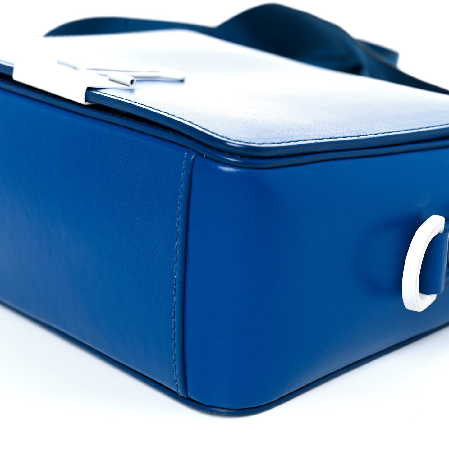 Calfskin Binder Clip Bag Blue