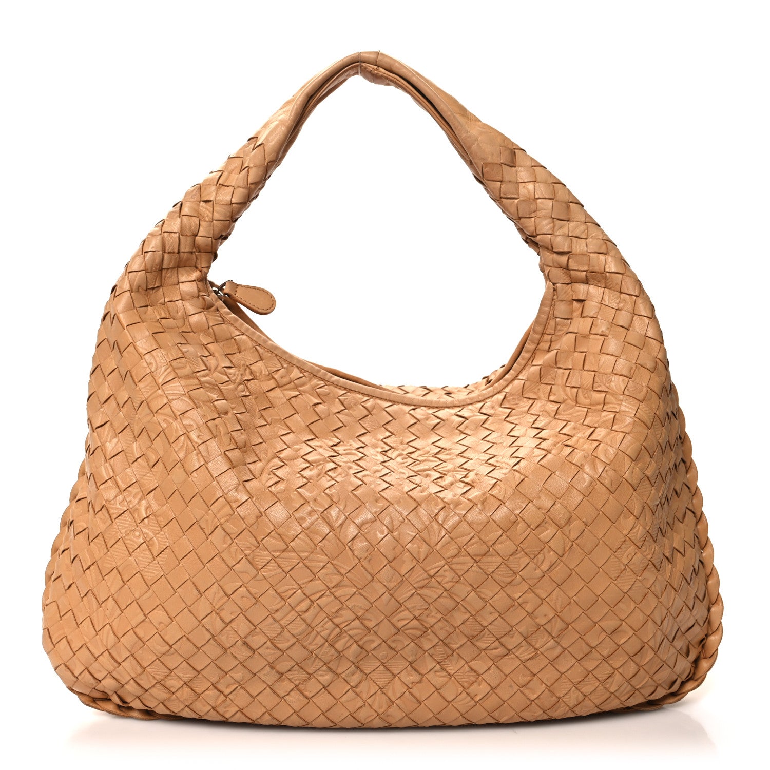 Bottega Veneta Nappa Intrecciato Embossed Medium Veneta Hobo Camel 1 of 15