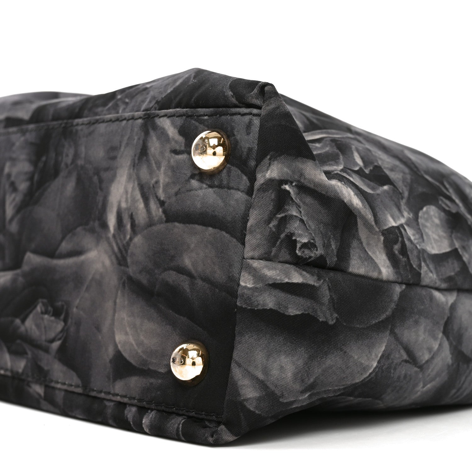 Valentino Garavani Nylon Small Floral Tote Black Grey 9 of 10