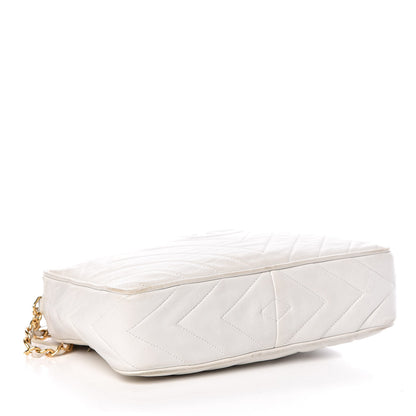 Chanel Lambskin Chevron Tassel Camera Case White 4 of 21