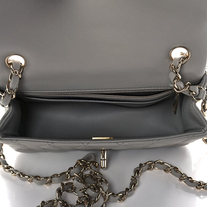 Chanel Lambskin Quilted Mini Rectangular Flap Grey 5 of 12