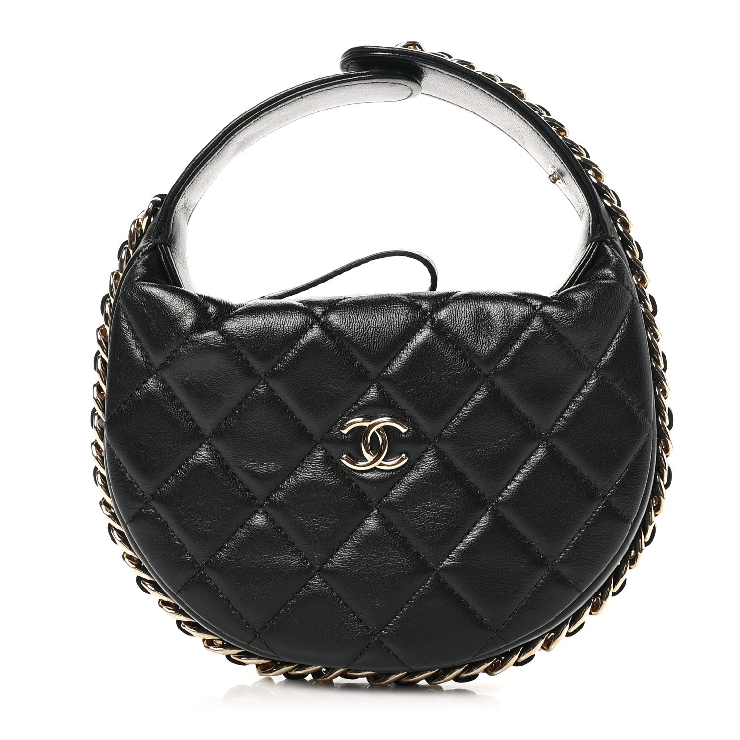 Chanel Lambskin Quilted Chain Around Pouch Black 1 of 10