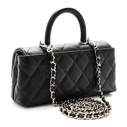 Chanel Caviar Quilted Coco Handle East West Clutch With Chain Black 3 of 11