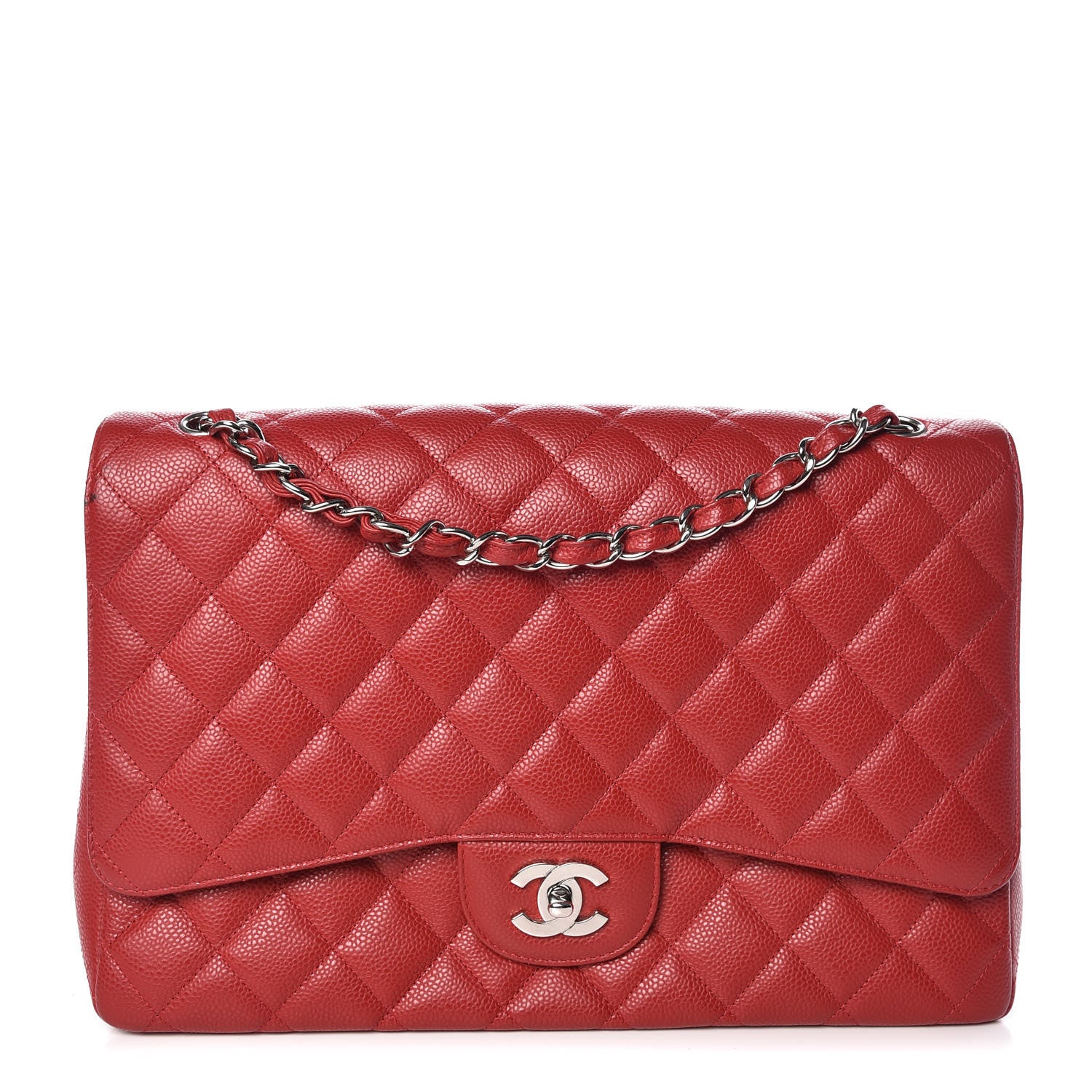 Chanel Caviar Quilted Maxi Single Flap Red 1 of 10
