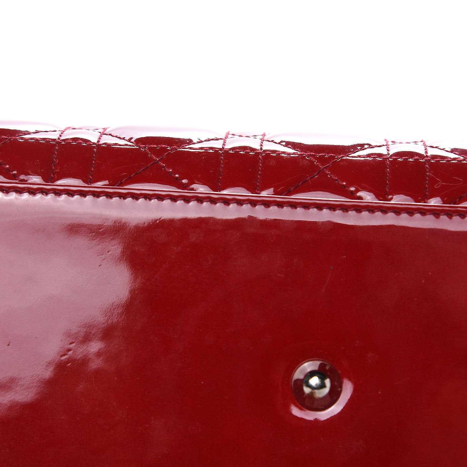 Christian Dior Patent Cannage Large Lady Dior Red 9 of 13