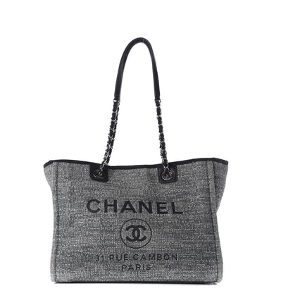 Chanel Canvas Small Deauville Tote Grey 1 of 9