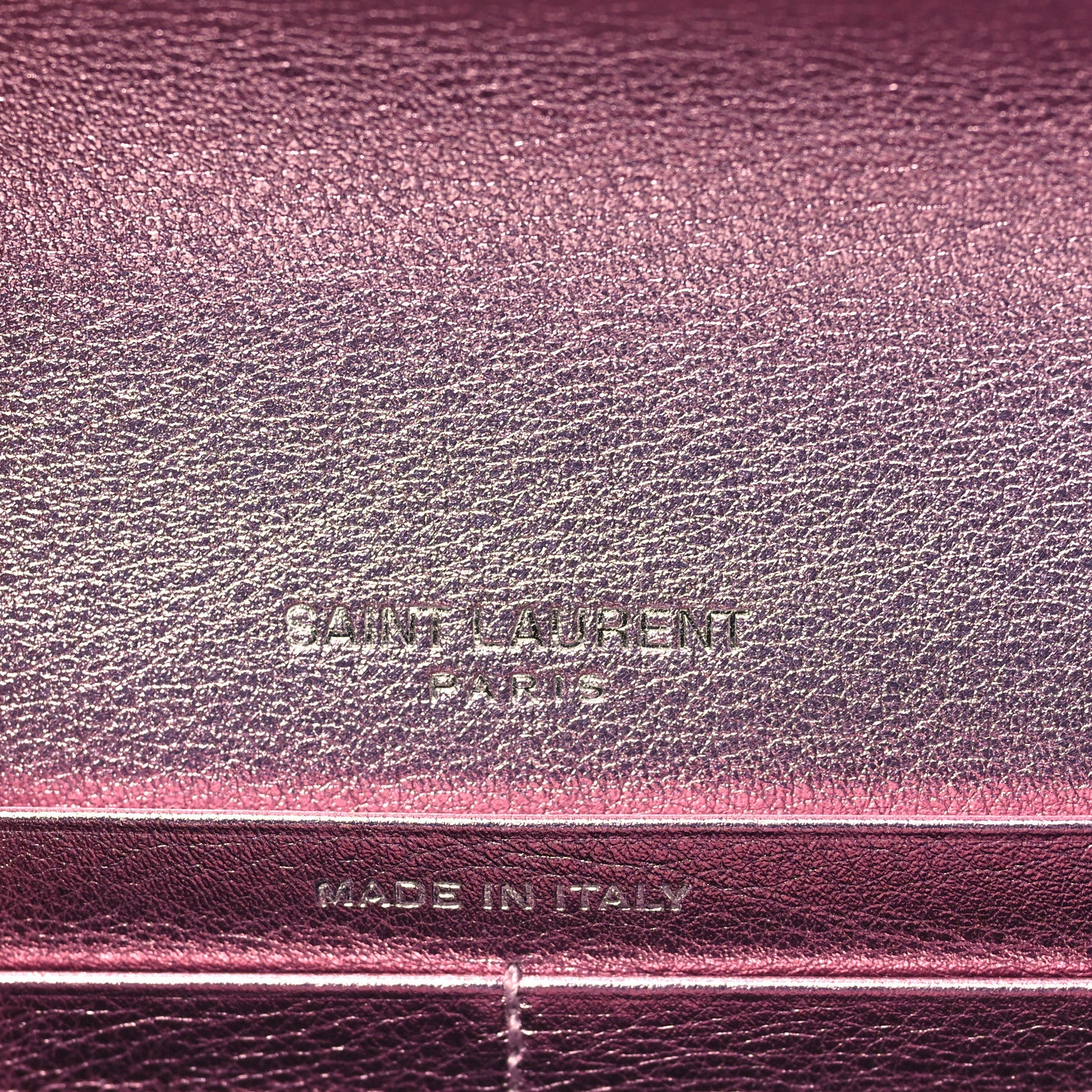 Saint Laurent Metallic Calfskin Classic Monogram Cassandre Wallet New Azalea 6 of 7