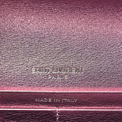 Saint Laurent Metallic Calfskin Classic Monogram Cassandre Wallet New Azalea 6 of 7