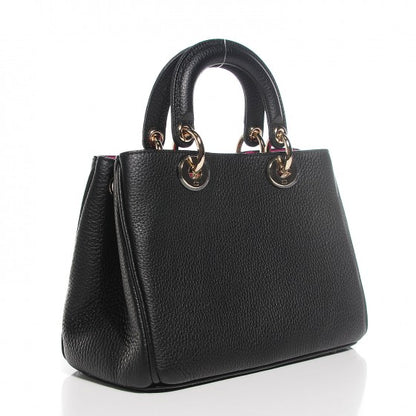 Christian Dior Bullcalf Small Diorissimo Tote Black Rose Indien 3 of 18
