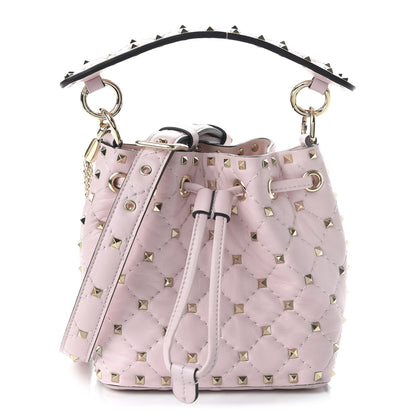 Valentino Garavani Nappa Mini Rockstud Spike Bucket Bag Rose Quartz 1 of 9