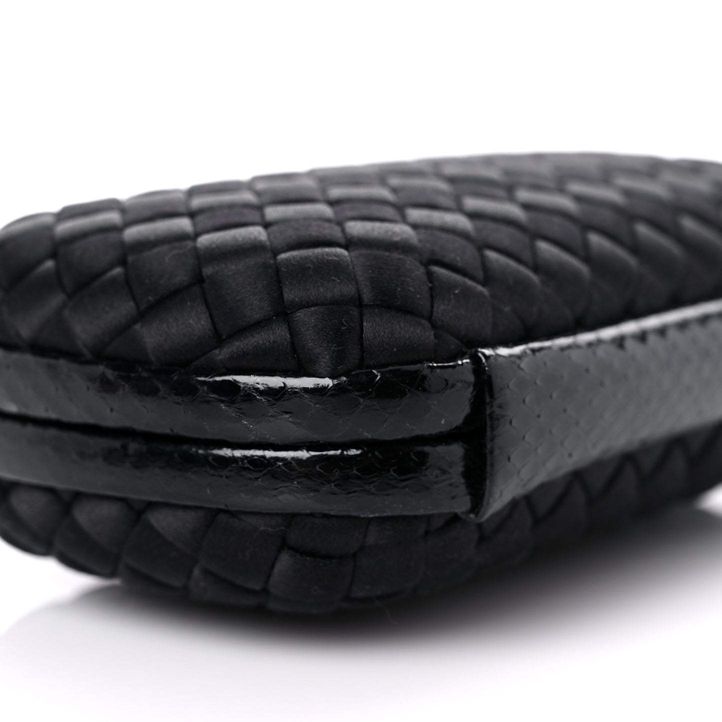 Satin Intreccio Impero Ayers Knot Clutch Black