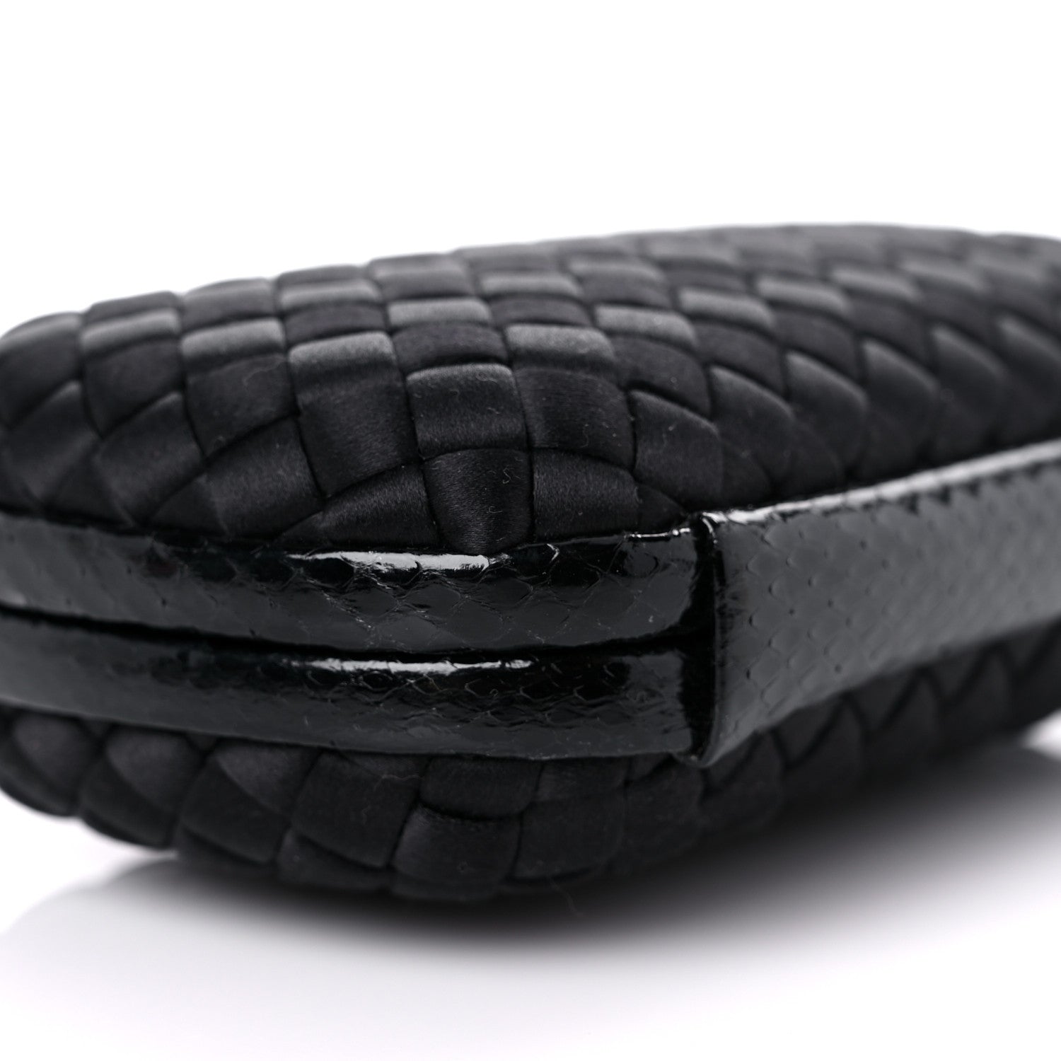 Bottega Veneta Satin Intreccio Impero Ayers Knot Clutch Black 7 of 8