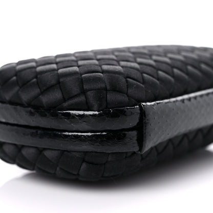 Bottega Veneta Satin Intreccio Impero Ayers Knot Clutch Black 7 of 8