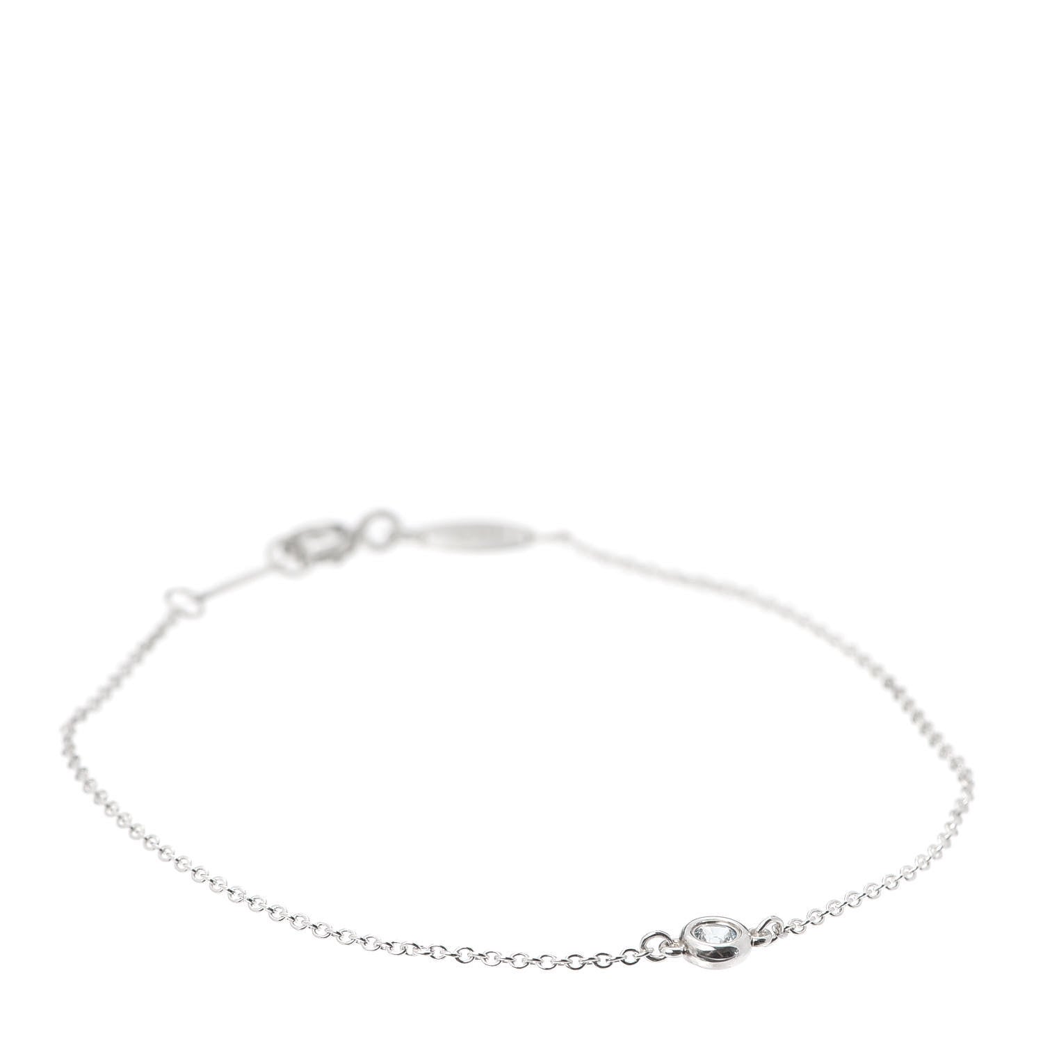Tiffany Sterling Silver Aquamarine Elsa Peretti Color By The Yard Bracelet 1 of 6