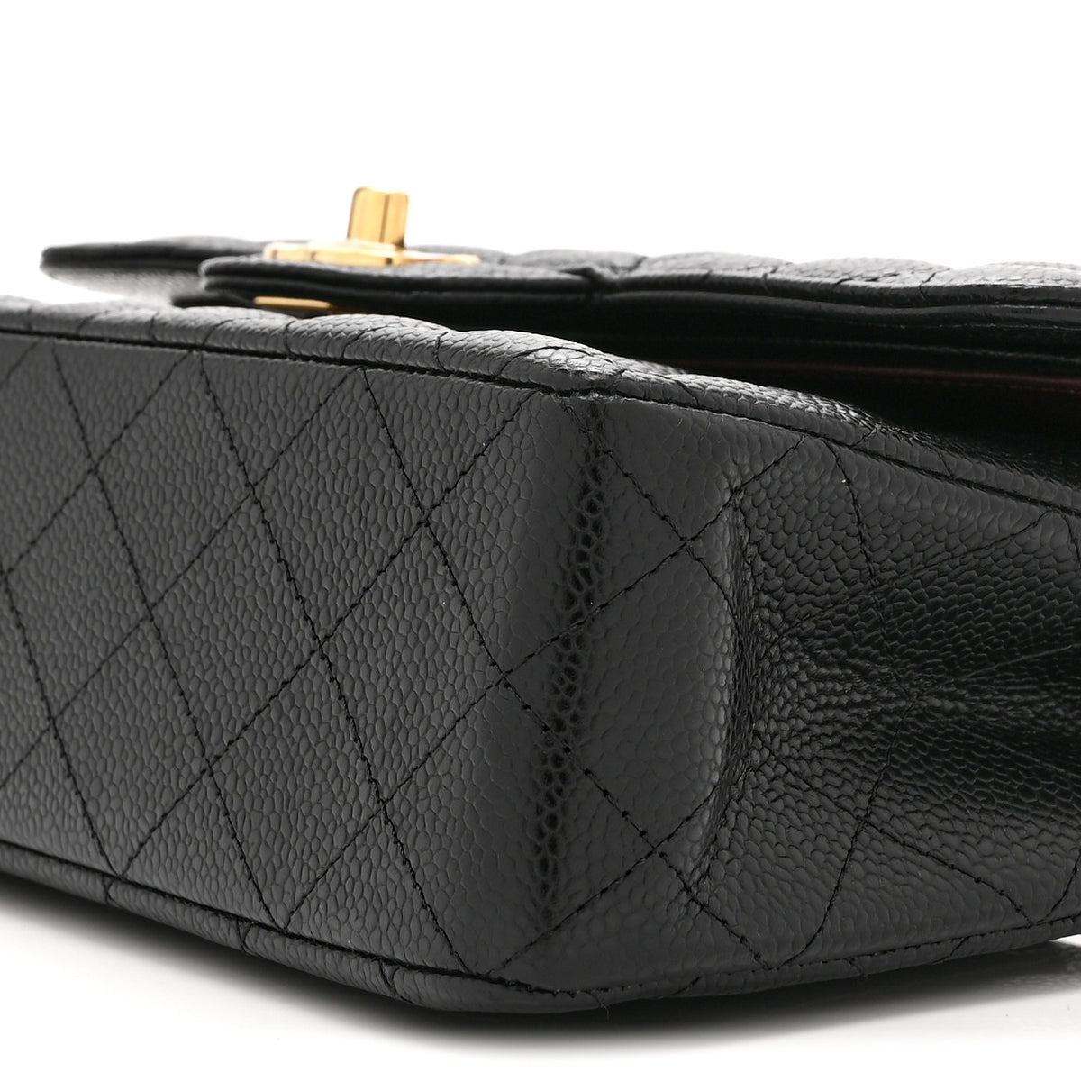 Caviar Quilted Small Double Flap Black