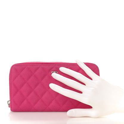 Chanel Caviar Quilted Large Gusset Zip Around Wallet Pink 2 of 10