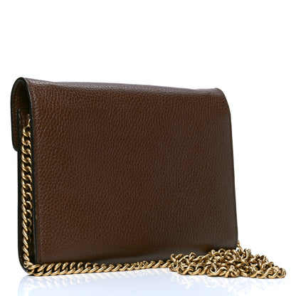 Gucci Cellarius Calfskin GG Marmont Chain Wallet Nut Brown 2 of 4