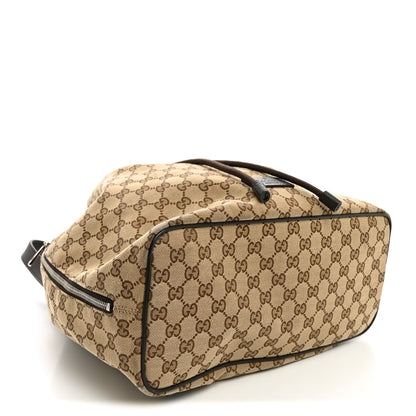 Gucci Monogram Dollar Calfskin O Drawstring Backpack Beige Ebony Testa di Moro Dark Chocolate 4 of 10